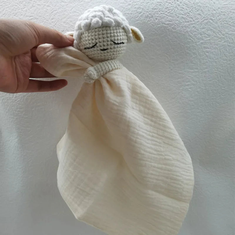 Baby Bib with Sleeping Animals Rattle (ONLINE ORDER ONLY)
