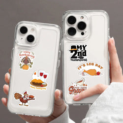 50pcs Cartoon Thanksgiving Day Sticker Funny Pumpkin Turkey Autumn Maple Leaf Graffiti Decals DIY Laptop Luggage Skateboard (Online Order Only)
