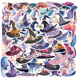 Gothic Magic Hat Stickers: 10/30/50pcs for Laptop, Guitar, Phone, Suitcase (ONLINE ORDER ONLY)