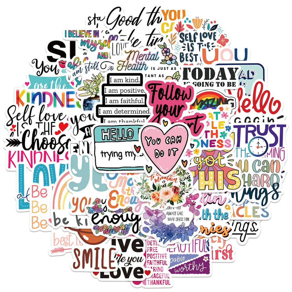 10/30/52PCS Inspirational Stickers Motivational Phrases Life Quotes Decals DIY Laptop Study Room Scrapbooking Stickers Toy (ONLINE ORDER ONLY)