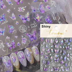 Dreamy Chic Butterfly Flower Bowknot Square Rhinestone Crystal 5D Self Adhesive Nail Art Stickers Fantasy Shiny Manicure Decals (ONLINE ORDER ONLY)