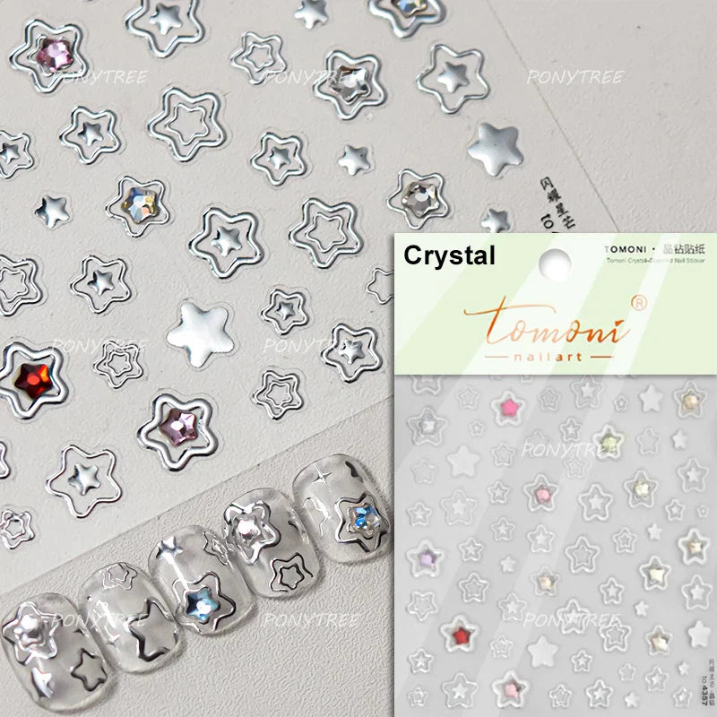 Black Silver Bowknot Love Heart Lace Irregular Line Lava Chic Self Adhesive Nail Art Stickers Embossed Reliefs Manicure Decals (Online Order Only)