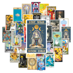 10/30/50PCS Divination Tarot Card Stickers Aesthetic DIY Fridge Laptop Skateboard Phone Car Art Graffiti Sticker Decal Kids Toys (ONLINE ORDER ONLY)