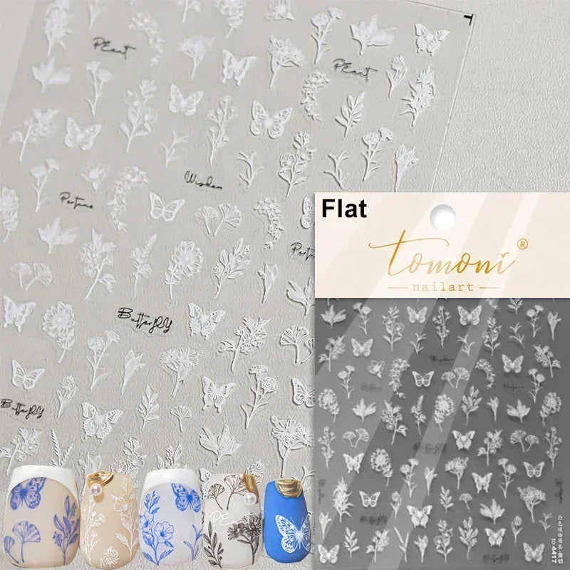 Dreamy Chic Butterfly Flower Bowknot Square Rhinestone Crystal 5D Self Adhesive Nail Art Stickers Fantasy Shiny Manicure Decals (ONLINE ORDER ONLY)