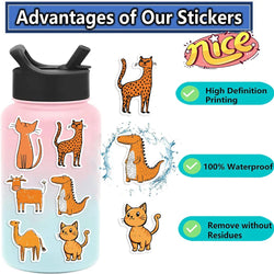 50PCS Cartoon Orange Animals Stickers For Laptop Suitcase Skateboarding Snowboard Retro Vinyl Home Sticker Cute Graffiti Decals (ONLINE ORDER ONLY)