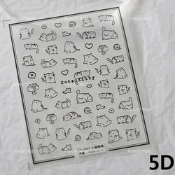 Lovely Cartoon Halo Dyeing Cat Bowkbot Paw Kitten Star Love Charming Self Adhesive Nail Art Sticker Cute Animals Manicure Decal (ONLINE ORDER ONLY)