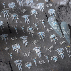 Yunjin Brocade Shawl Tassel Pendant Traditional Chinese Costumes and Ornaments Self Adhesive Nail Art Stickers Manicure Decals (ONLINE ORDER ONLY)