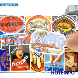 20/30/55Pieces Old Style Hotel Poster Retro Cityscape Travel Stickers for Phone Luggage Skateboard Motorcycle Car Laptop Sticker (ONLINE ORDER ONLY)