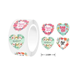 500pcs/roll Heart Stickers Thank You Stickers For Business Merci Packaging Stickers Rolling Love For Packaging Decoration (ONLINE ORDER ONLY)
