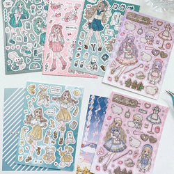 Sweet Cool Campus Girl Series Sticker Scrapbooking DIY Album Decoration Sticker Aesthetic Personalized Kawaii Stationery (ONLINE ORDER ONLY)