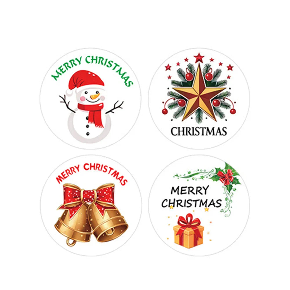 100-500pcs Merry Christmas Stickers 1Inch Round Christmas Seal Labels Stickers For Handmade Sticker Card Box Package Labels (Online Order Only)