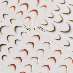 Geometric White Black Red Romantic French Arc Illusion Curve Embossed Relief Self Adhesive Nail Art Stickers 3D Manicure Decals (ONLINE ORDER ONLY)