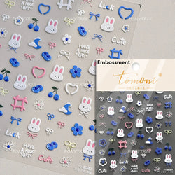 Vibrant and Lively Pullulate Purple Blue Snow Orchid Flower Garden Springtime Adhesive Nail Art Sticker Chic 3D Manicure Decals (Online Order Only)