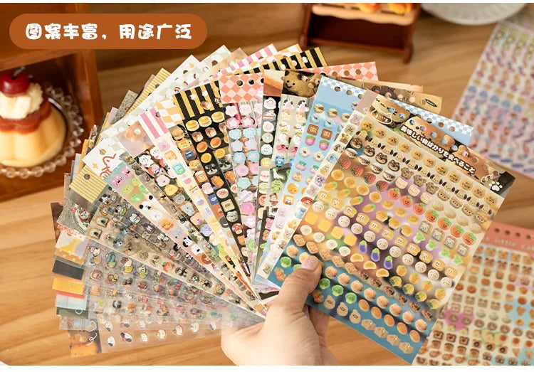 18 Sheets/piece Cute Mini Stickers Decorative Stickers Scrapbooking Laptop DIY Sticker Kids Toy Gift School Stationery (ONLINE ORDER ONLY)