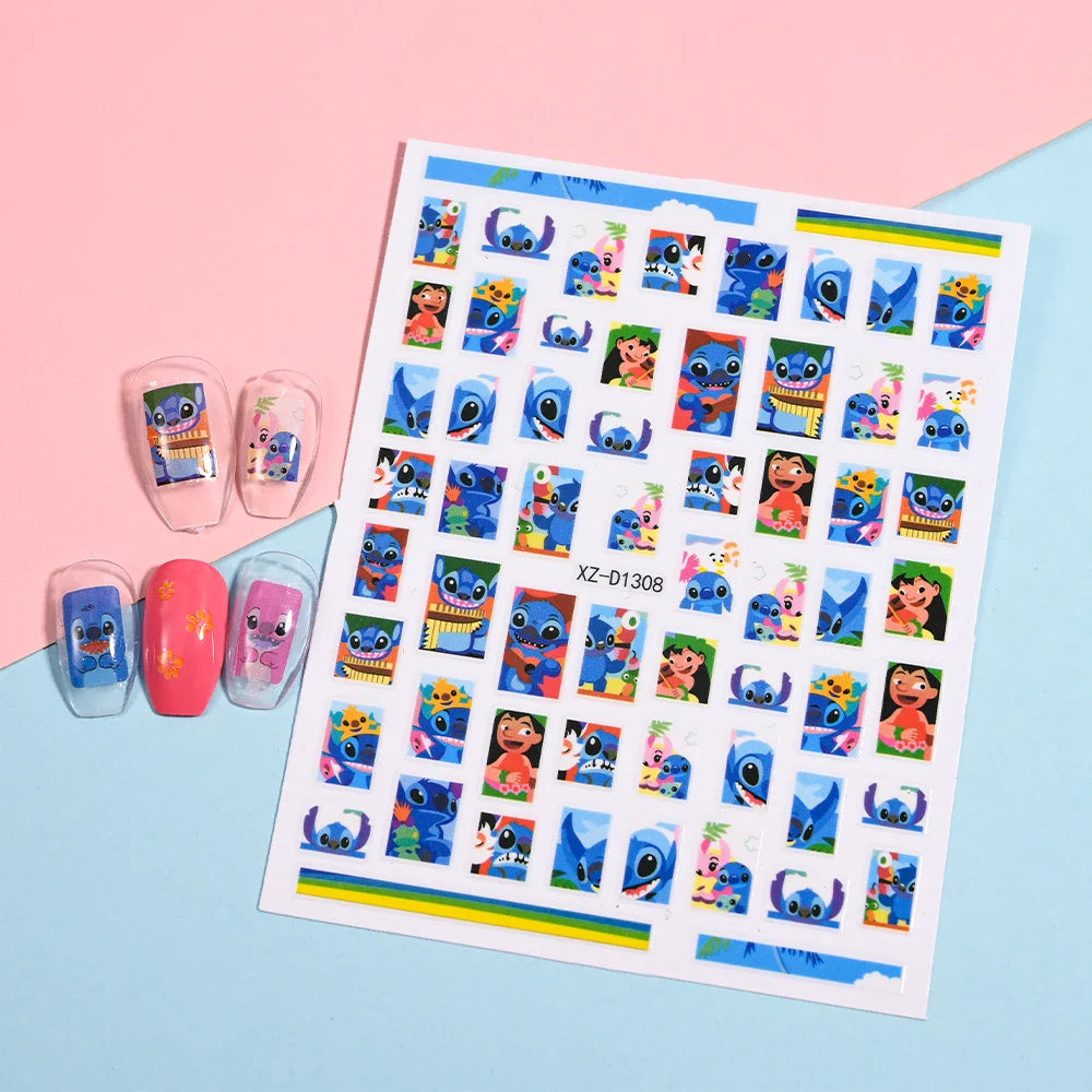 1PCS Disney Mickey Series Nail Stickers Cute 3D Minnie Nail Decorations Valentine's Day Christmas Self-Adhesive Nail Supplies *& (ONLINE ORDER ONLY)