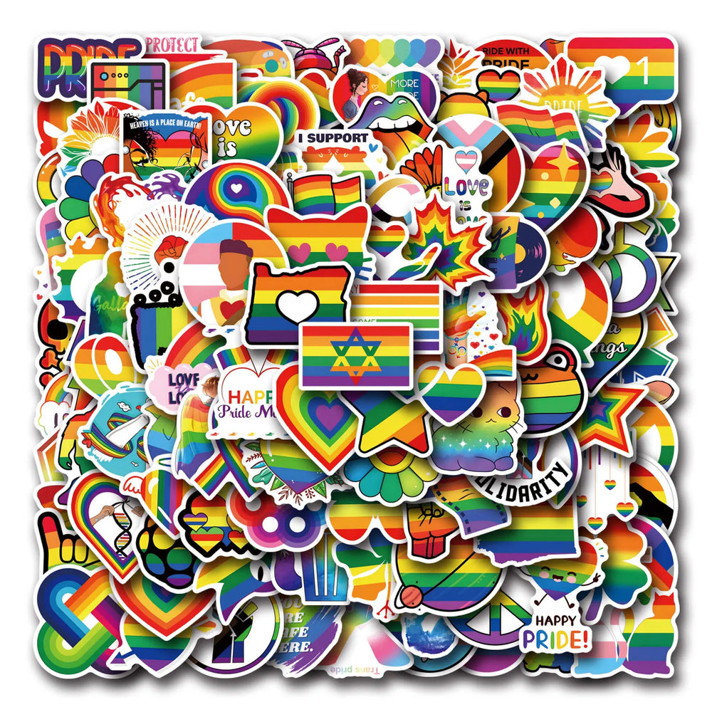 Pride Rainbow Cartoon Stickers Pack - Fridge, Laptop, Luggage, Skateboard (ONLINE ORDER ONLY)