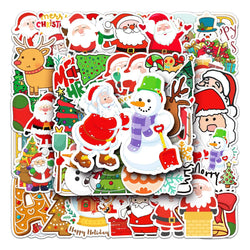 50Pcs Christmas Cartoon Waterproof Vinyl Stickers for Skateboard Snowboard (Online Order Only)