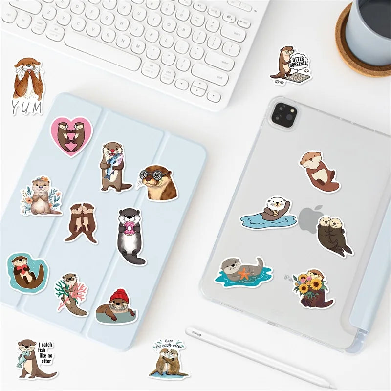 10/30/50PCS Kawaii Otter PVC Sticker Aesthetic Korean Decoration Scrapbooking Stationery DIY Hand Accounting Supplies for Kids (ONLINE ORDER ONLY)