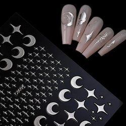 4pcs Roman Letter Design Nail Stickers Golden/Silvery/Black/White Alphabet Design Self Adhesive Decal English Words DIY Manicure (Online Order Only)