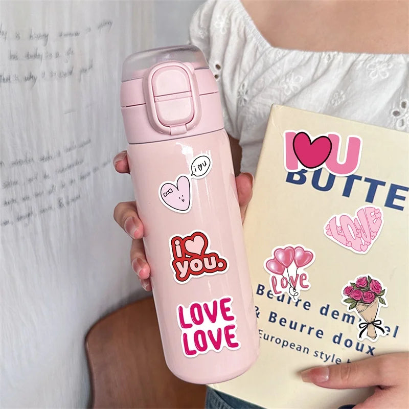 10/30/50PCS Cartoon I Love You Sticky PVC Sticker Aesthetic DIY Decoration Scrapbooking Hand Accounting Supplies for Kids (ONLINE ORDER ONLY)