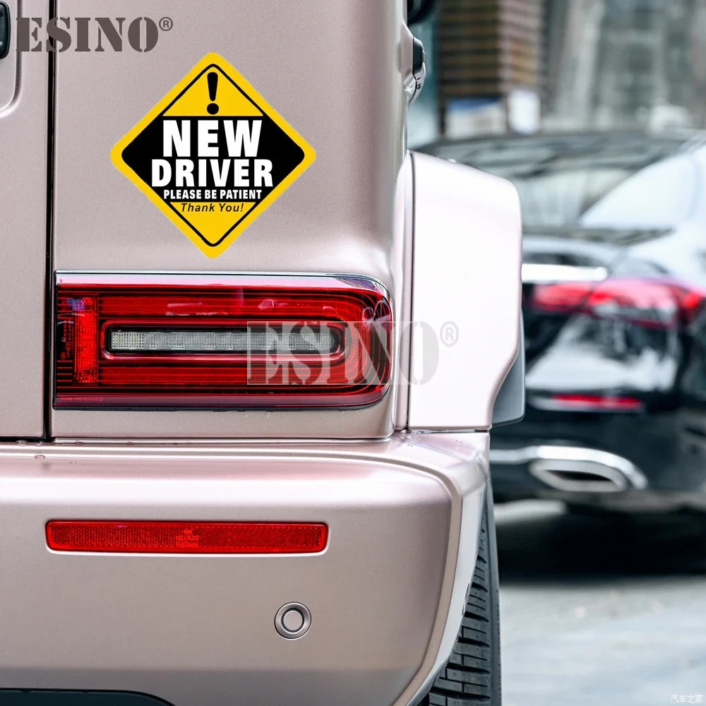 Car Styling Warning Please Be Patient New Driver Decorative Adhesive PVC Waterproof Sticker Whole Body Glass Vinyl Decal (Online Order Only)
