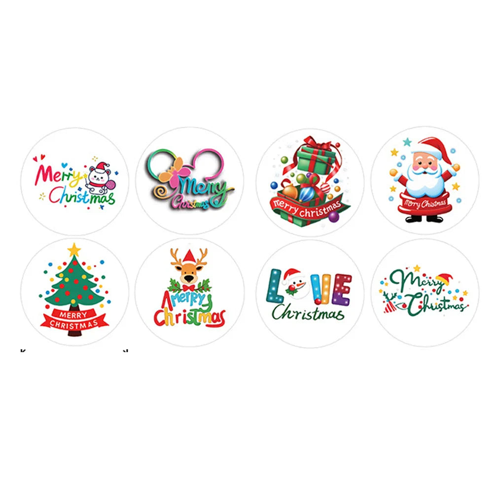 100-500pcs Cartoon Christmas Sticker Santa Claus Tree Paper Label New Year Christmas Snowman Stationery Stickers For Kids Gift (Online Order Only)
