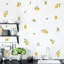 Cartoon Lemon Leaves Watercolor Wall Stickers Vinyl Removable Decals Kids Room Decor (Online Order Only)