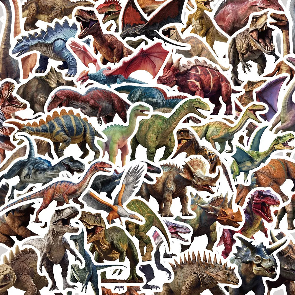10/50PCS Cool Jurassic Park Movie Stickers Dinosaur Decals Skateboard Scrapbook Phone Notebook Suitcase Laptop Fridge Sticker (Online Order Only)