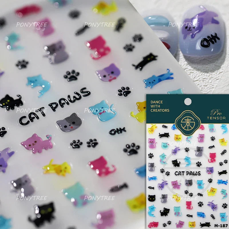 Cute Kapibala Halo Dyeing Kabibara Giant Rat Guinea Pig Cavy Lovely Expression Orange Adhesive Nail Art Stickers Manicure Decals (ONLINE ORDER ONLY)