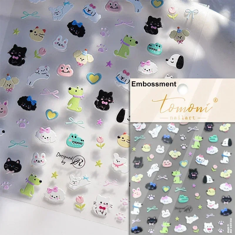 Bowknot Bear Cake Chocolates Food Star Cherry Apple Cook Love Heart Adhesive Nail Art Sticker Rhinestone Reliefs Manicure Decal (ONLINE ORDER ONLY)