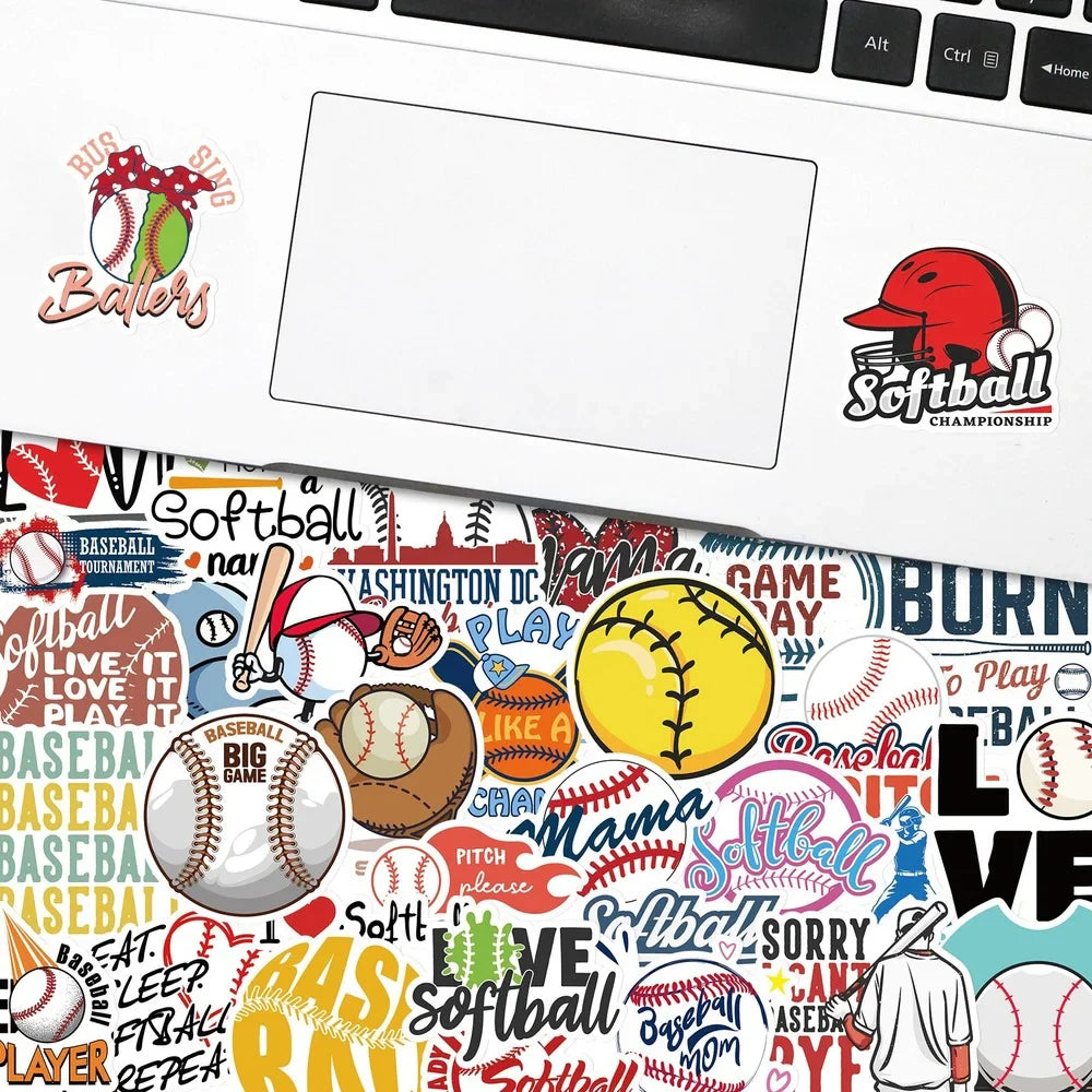 10/25/50pcs Mixed Baseball and Softball Sticker Packs (ONLINE ORDER ONLY)