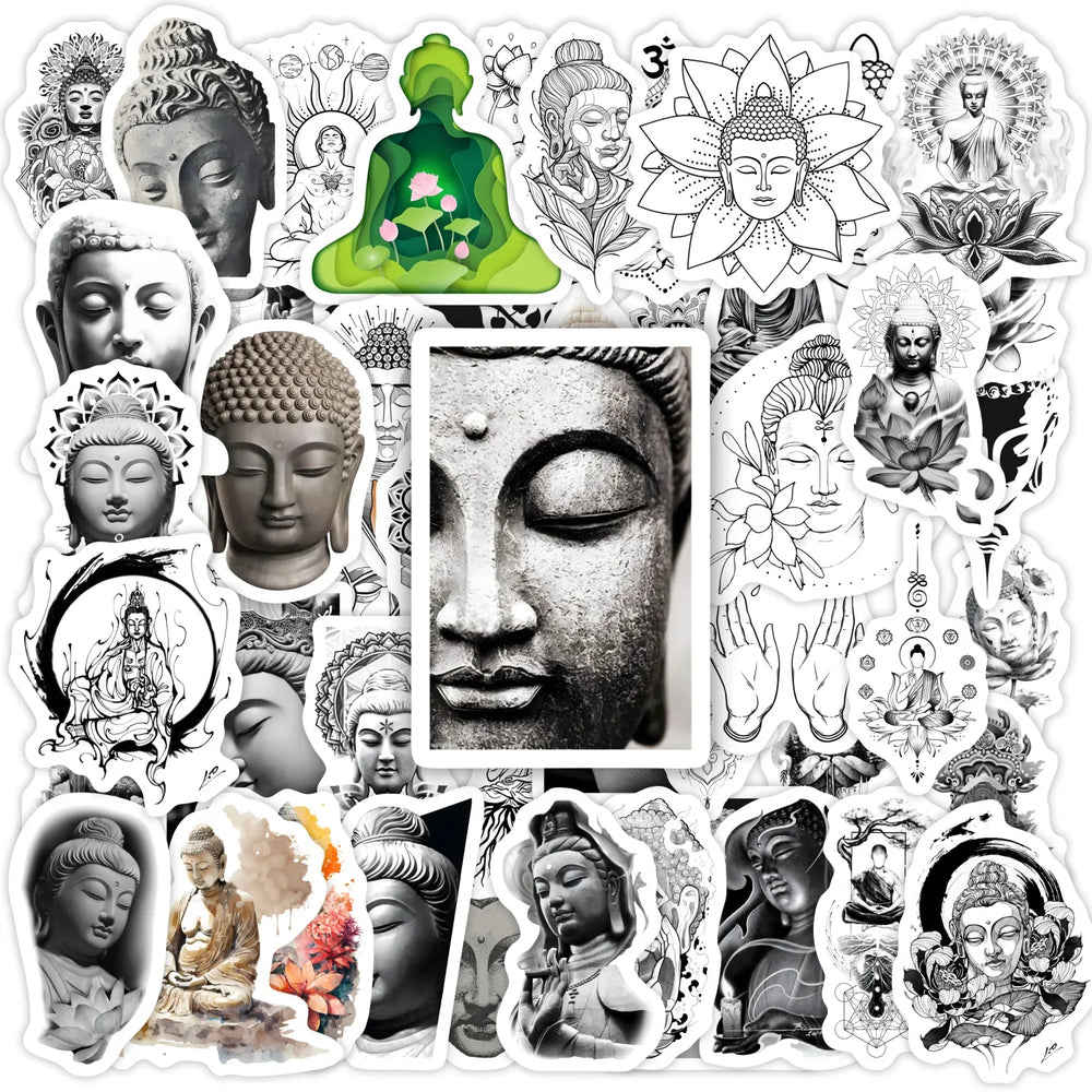 Buddha Sakyamuni Stickers Yoga Bodhisattva Art Sketch DIY Toy Gift Decal Graffiti for Phone Luggage Laptop Scrapbook Waterproof (ONLINE ORDER ONLY)