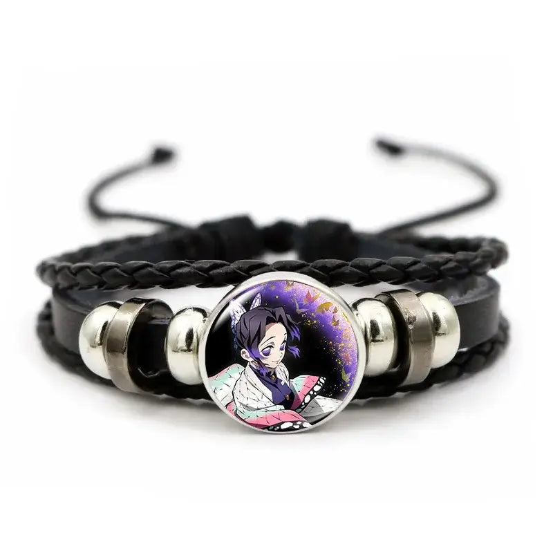 Demon Slayer Bracelet: Tanjiro & Nezuko Leather Charm (ONLINE ORDER ONLY)