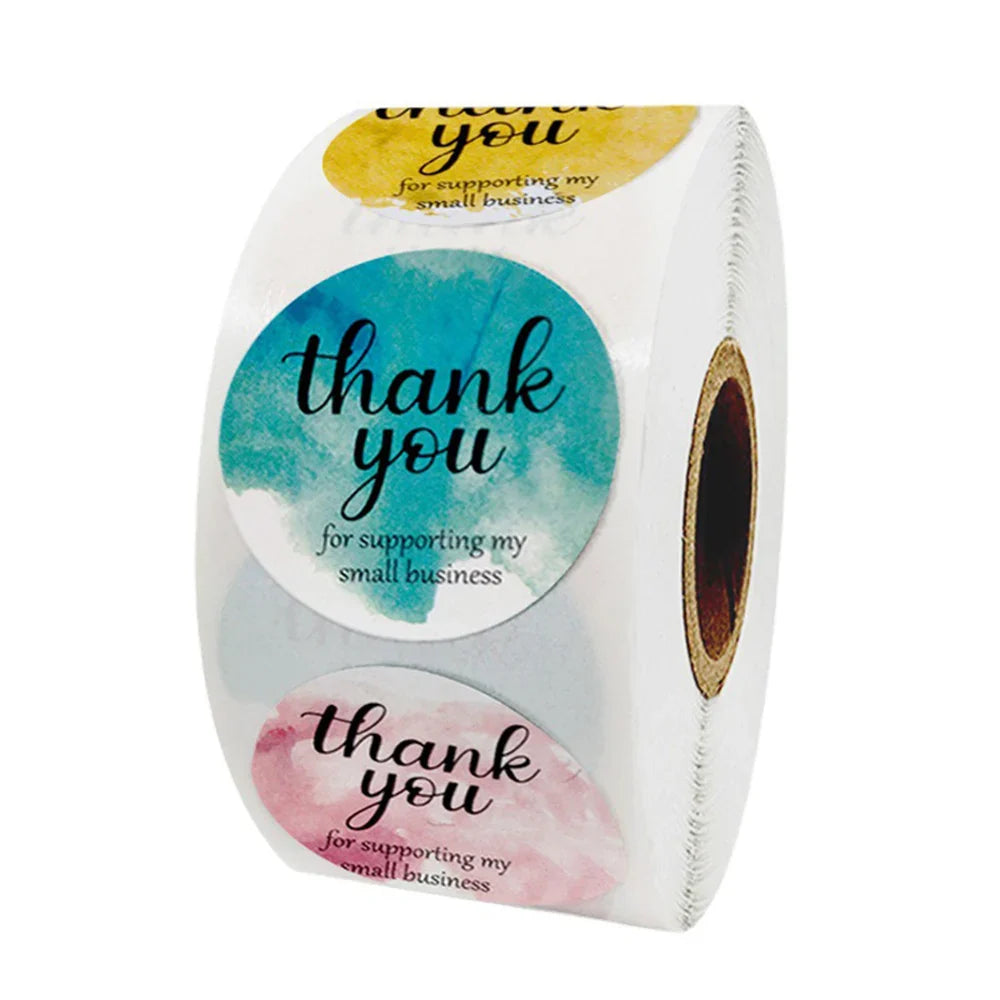 500pcs Thank You For Supporting My Small Business Floral Sticker Gift Packaging Seal Label Scrapbooking Stationery Sticker (ONLINE ORDER ONLY)
