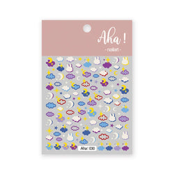 1pc Cute White Cloud Nail Stickers Ultra Thin Nail Art Stickers Self Adhesive Decals Star Moon/Flower/Clouds Kawaii Nail Decals (Online Order Only)