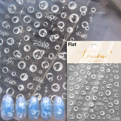 Colorful Bubbles Star Shiny Dreamy Glass Shards Flat 5D Soft Embossed Relief Self Adhesive Nail Art Sticker Chic Manicure Decal (ONLINE ORDER ONLY)