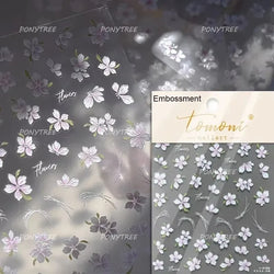 Embossed Flower Pink Butterfly Lucky Peach Blossom Chic Spring Petal 5D Soft Relief Adhesive Nail Art Stickers Manicure Decals (Online Order Only)
