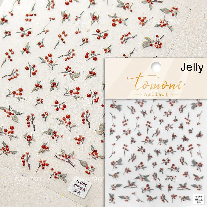 Peony Paeonia Lactiflora Rich Glory Flower Butterfly Ancient Fan Tassels Caved Window Adhesive Nail Art Sticker Manicure Decals (ONLINE ORDER ONLY)