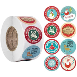 100-500pcs Merry Christmas DIY Handmade Sticker Package Thank You Label Sealing Stickers Party Festive Decor Supplies Children (ONLINE ORDER ONLY)