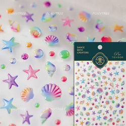 Lotus Flower Leaf Goldfish Ripple Wavelet Water Droplet Lotus Pond Brocaded Carp Self Adhesive Nail Art Stickers Manicure Decals (Online Order Only)