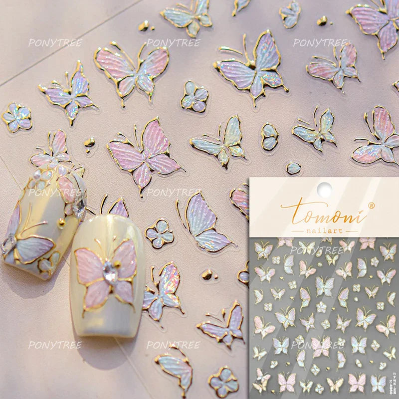 Bowknot Ribbon Butterfly Jelly Shiny Sparkling Delicate Charming Bow Tie 5D Nail Art Decorations Stickers DIY Manicure Decals (ONLINE ORDER ONLY)