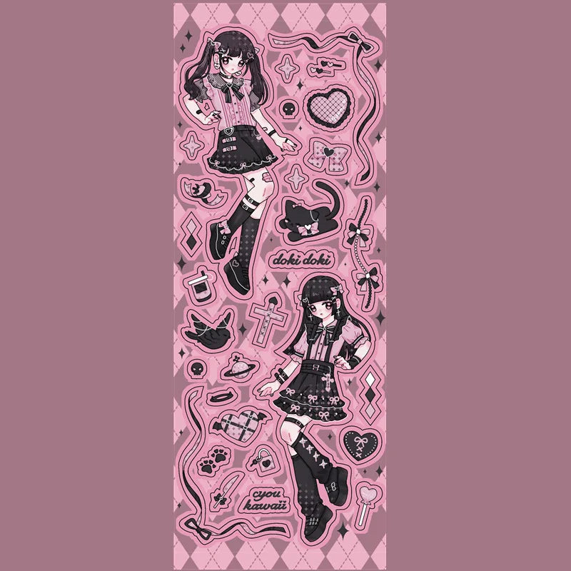 Ins Sweet Cool Sisters Girl Stickers Diary Scrapbooking DIY Album Decoration Sticker Aesthetic Personalized Kawaii Stationery (Online Order Only)