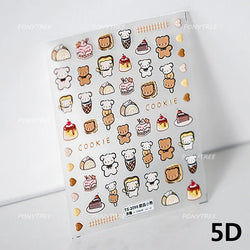 Sweet Cookies Biscuit Snack Delicious Doughnut Savoury Food Bicky Croissant Cheese Pudding Baguette Chic Nail Art Stickers Decal (ONLINE ORDER ONLY)