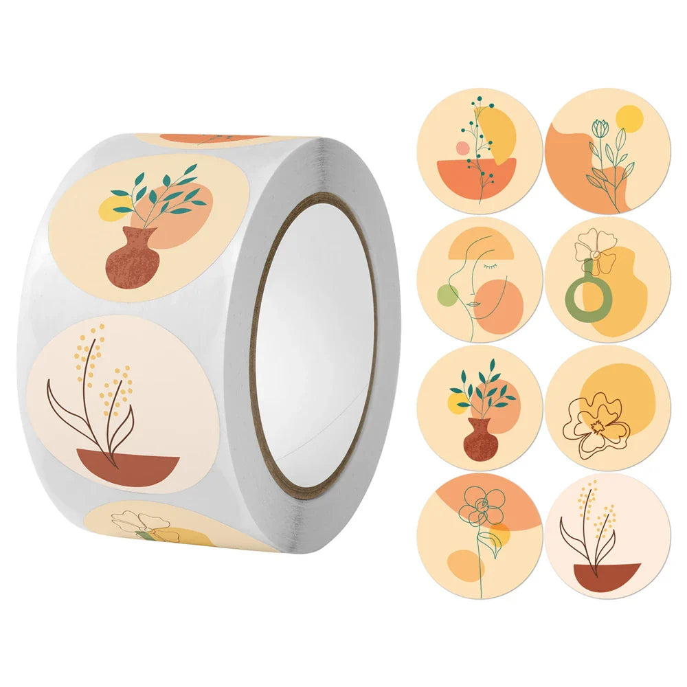 500pcs/roll Cute Cartoon Sealing Stickers Thank you Sticker Envelope Gift Decor Labels Children Stationery Stickers 1 Inch (ONLINE ORDER ONLY)