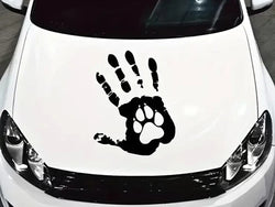 A Fun Handprint and Dog Paw Print Decal! Car Personality Funny Car Stickers, Trunk Cover Car Stickers, (ONLINE ORDER ONLY)