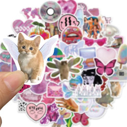 10/30/58PCS Girl Leopard Korean Stationery Sticker Aesthetic Children's PVC Decoration Scrapbooking School Supplies for Kids (ONLINE ORDER ONLY)
