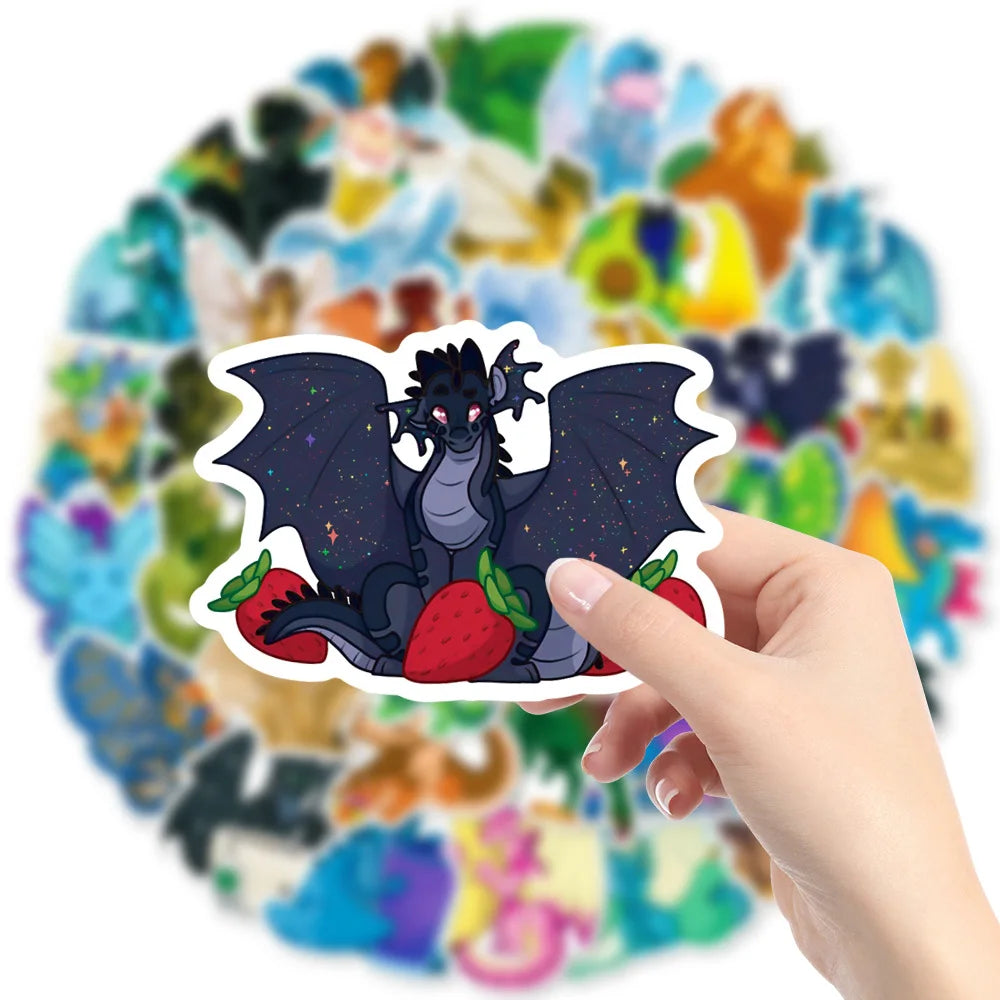 10/50Pcs Wings of Fire Dragon Animal Cartoon Stickers DIY Laptop Luggage Skateboard Graffiti Decals Sticker for Kid Toys (Online Order Only)