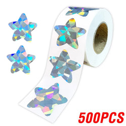 100-500pcs Holographic Golden Star Stickers For Kids Reward Foil Star Stickers Labels For Wall Crafts Classroom Supplies 1inch (ONLINE ORDER ONLY)