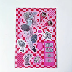 Korean ins Sweet Cool Girl Sticker Scrapbooking Diary DIY Album Decoration Sticker Aesthetic Stationery Art Supplies Personalizd (ONLINE ORDER ONLY)