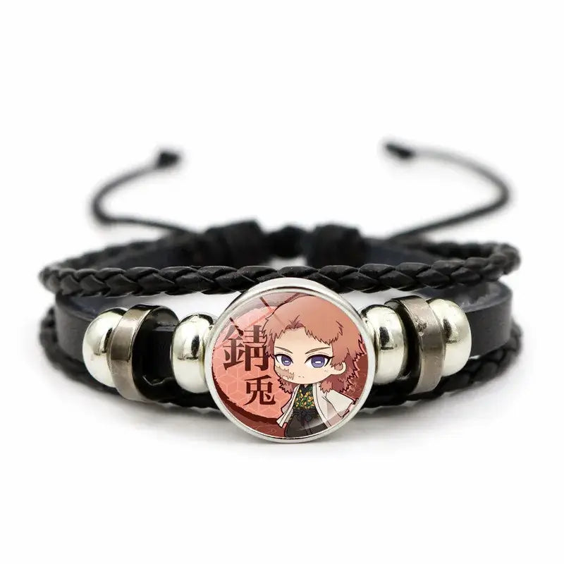 Demon Slayer Bracelet: Tanjiro & Nezuko Leather Charm (ONLINE ORDER ONLY)